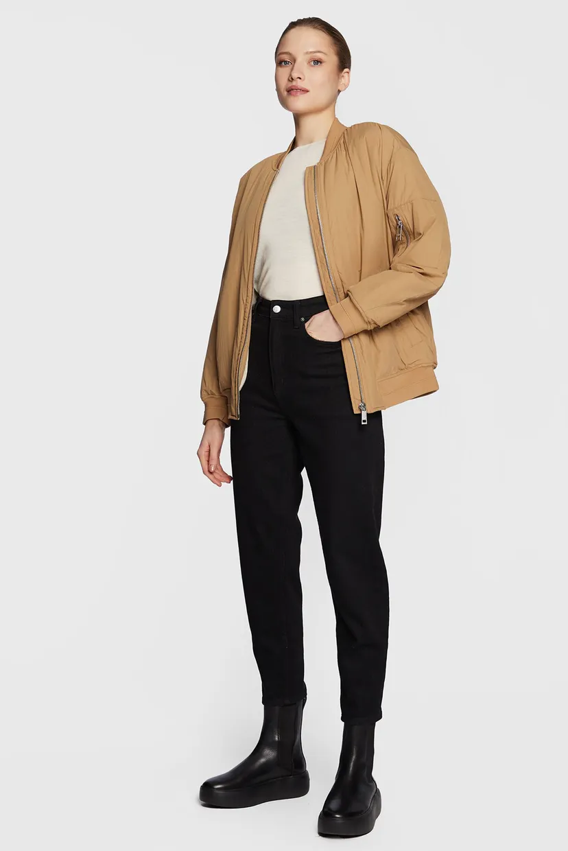 Женский коричневый бомбер LIGHT PADDED BOMBER JACKET 3