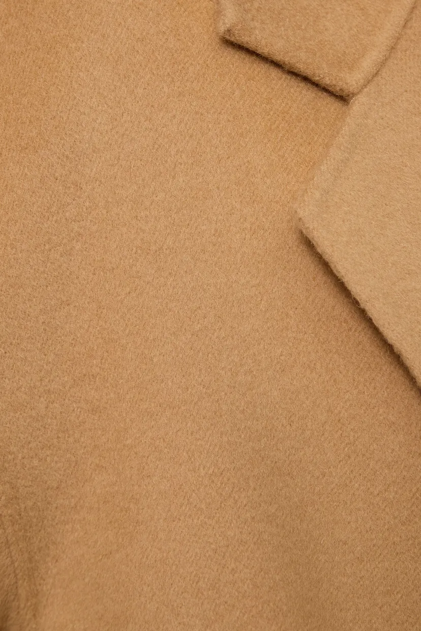 Женское коричневое шерстяное пальто DF WOOL WRAP COAT 3