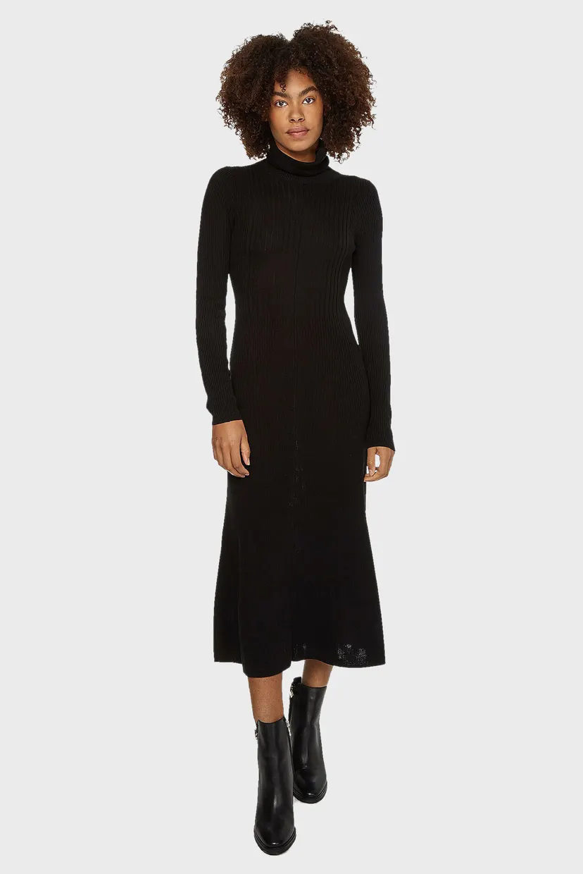 Көйлек LYOCELL SILK RIB ROLL-NK DRESS 7