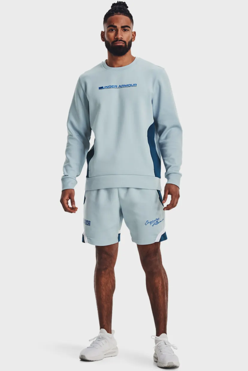 Мужской голубой свитшот UA Summit Knit Crew 8