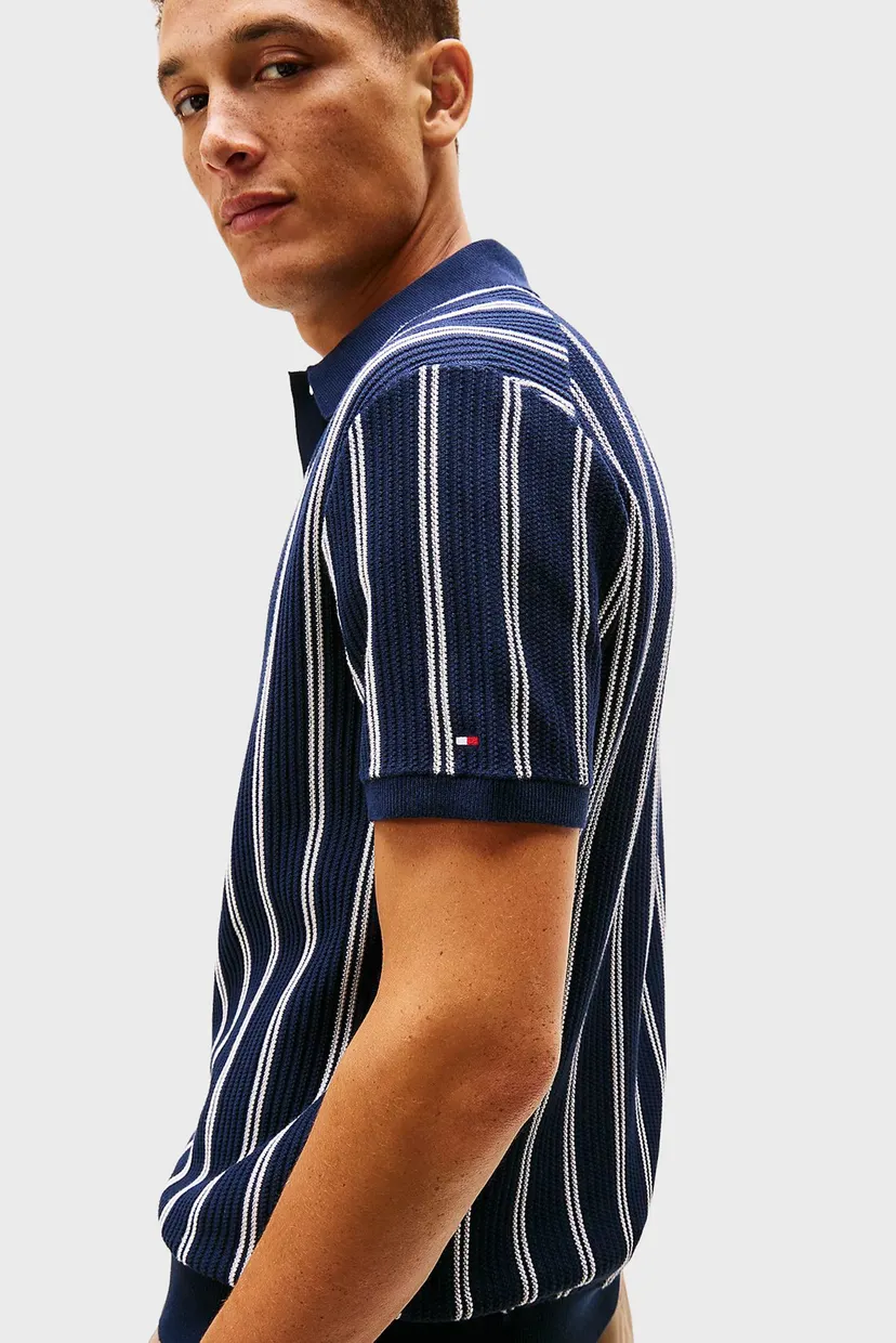 Поло KNITTED VERTICAL STRIPE SS POLO 4