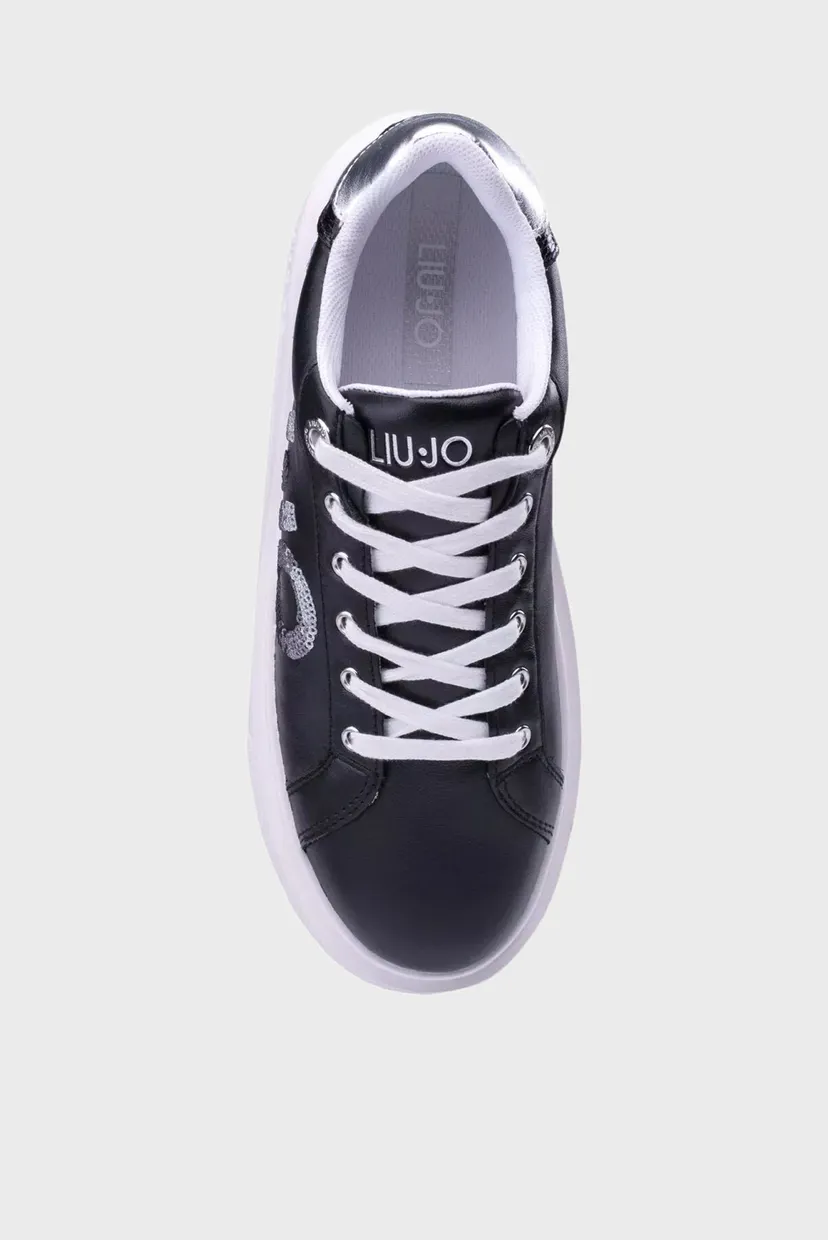 Кеды KYLIE 22 - SNEAKER CALF LEATHER PRINTED BLACK SILVER 5