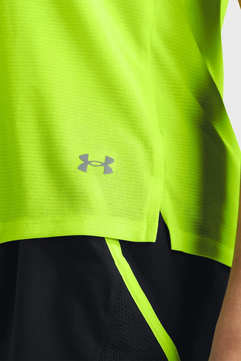 Женская желтая футболка UA LAUNCH SHORTSLEEVE 3