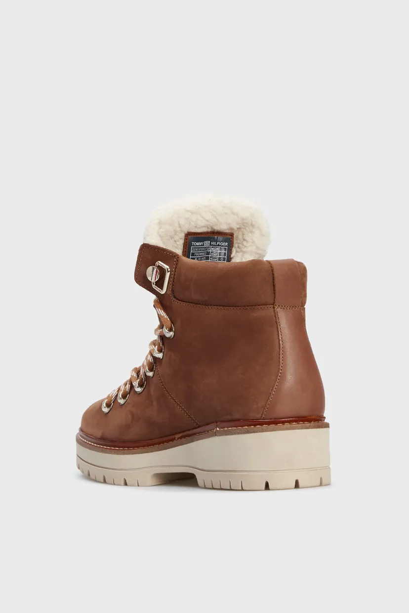 Әйелдерге арналған  қоңыр замша хайкЕрлерге арналған LEATHER OUTDOOR FLAT BOOT 3
