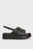 Женские черные кожаные сандали TH LOGO HW PADDED LEATHER SANDAL