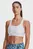 Женский белый спортивный топ UA Crossback Mid Bra