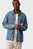 Мужская синяя джинсовая рубашка ZIPPER DENIM SHIRT JACKET