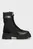 Женские черные ботинки BIKER LEATHER MIX LACE-UP Tommy Hilfiger