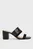 Босоножки LEATHER & SUEDE BLOCK HEEL MULE