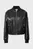 Женский черный бомбер FAUX LEATHER BOMBER JACKET