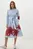Женское голубое платье в полоску FLORAL MIDI SHIRT DRESS LS