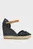 Женские темно-синие босоножки BASIC OPEN TOE HIGH WEDGE