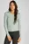 Женский мятный лонгслив WASHED LABEL RIB LONG SLEEVE