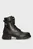 Женские черные кожаные ботинки LACE-UP BIKER LEATHER