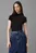 Женский черный топ WARM TEXTURE RIB MOCKNECK TOP
